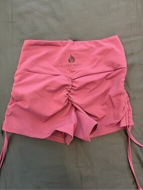 Ryderwear Pink Ruched High-Rise Bike Shorts